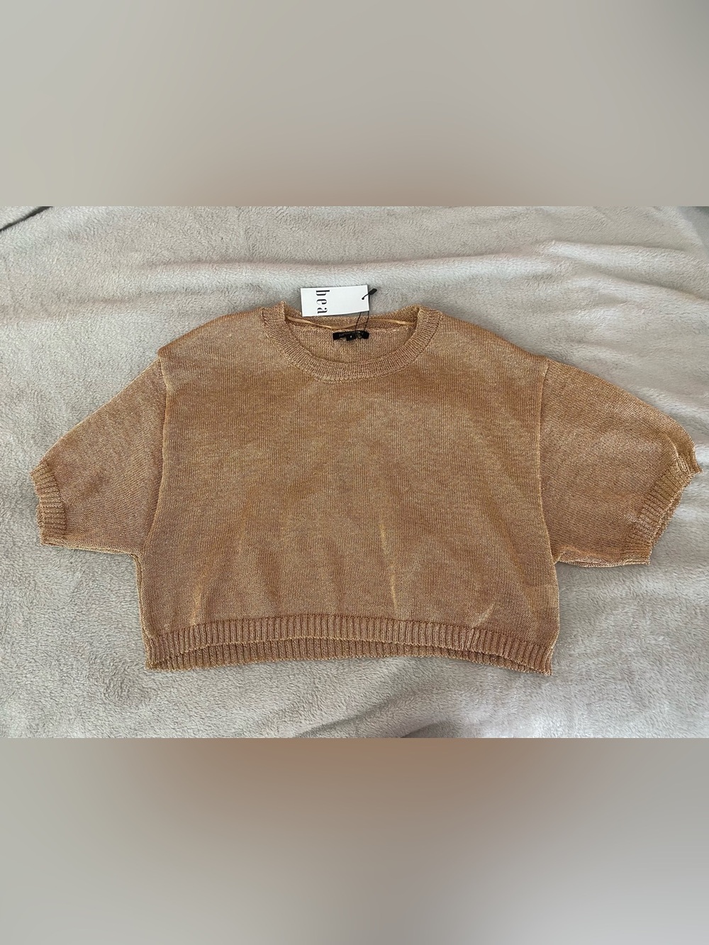 Women's Papermoon Golden/Copper Metallic Sheer Top